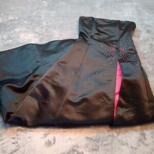 Debut Satin Formal Gown Prom Dress Womens Size 3‎ Black Maxi Long Bodice